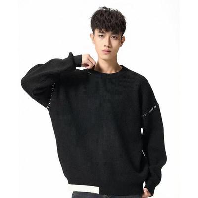 Herren Trendiger Lockerer Rundhals Strickpullover: Vielseitig, Warm, Herbst-/Winterstil