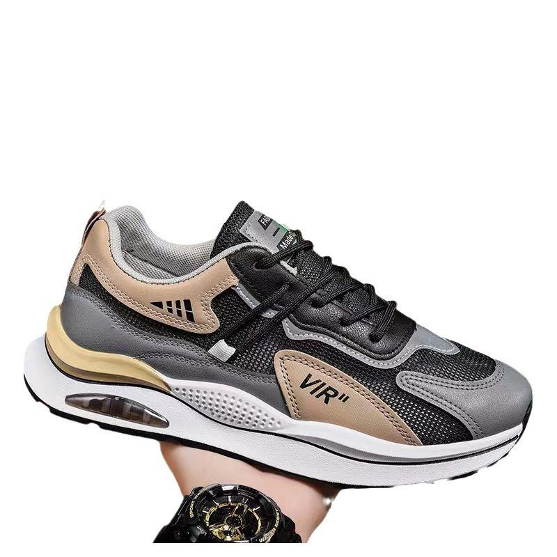 Men's Shoes Spring Men's Mesh Breathable New Splicing Sports Air Cushion Casual Shoes Thick Sole Ultra-light Soft Sole Non-slip