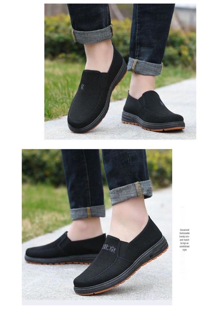 Men's Breathable Non-Slip Soft Sole Casual Shoes for Middle-Aged and Elderly