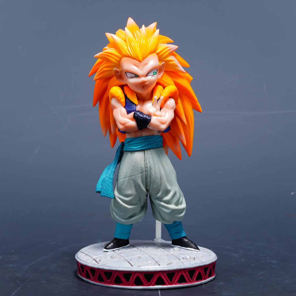 17cm Gotenks Model Doll Dragon Ball Desktop Ornament Super Saiyan Action Figures Statue Garage Kit Children Toy Gifts S Round Sensory Compression