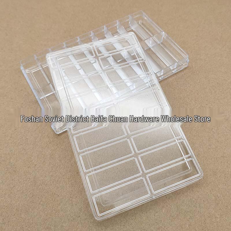 

Transparent Plastic Storage Box with 18 Compartments for Watch Accessories, Springs, Screws, and Small Components Standard
