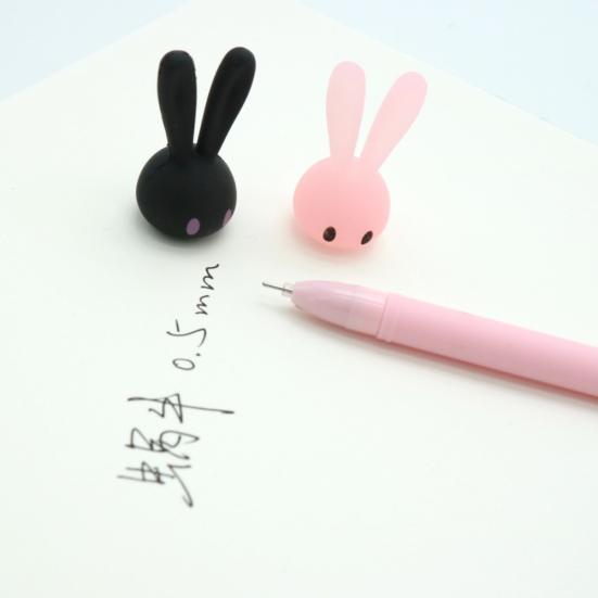 4Pcs Kawaii Rabbit 0.38mm Black Ink Gel Pens Stationery Office School Supplies