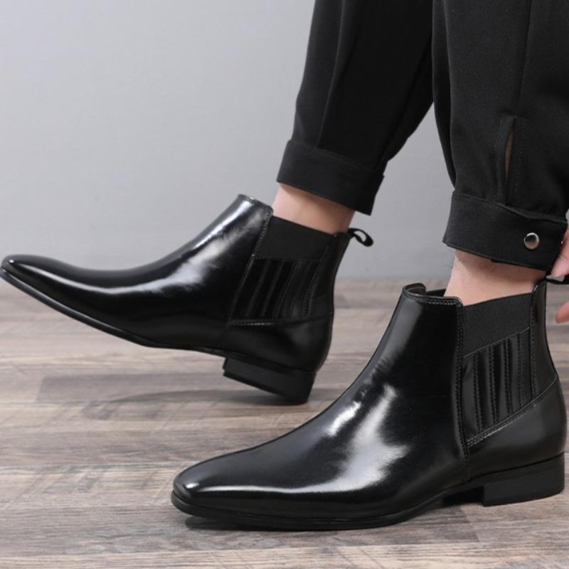 Módní značka Pánské Chelsea boty Vysoká kvalita Ležérní kožené boty Módní vysoké formální společenské boty Pánské kotníkové boty Botas Hombre