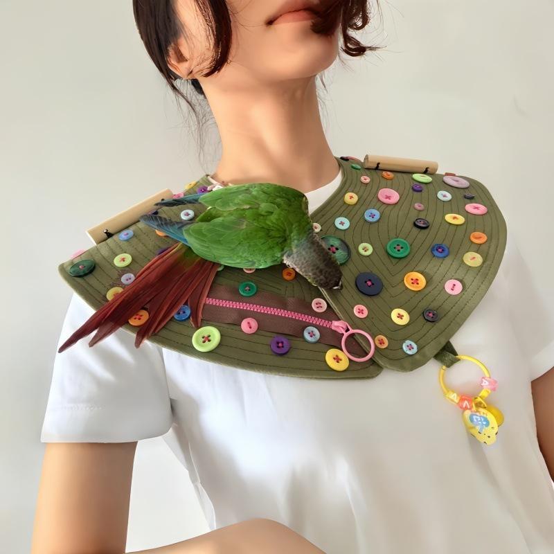 Bird Shoulder Shawl Washable Anti-Bite Anti-Scratch Poop Guard for Parakeets Cockatiels Budgies Pet Owner Use