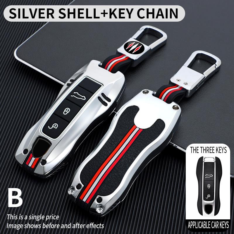 Zinc Alloy Car Key Case For Porsche Panamera Cayenne 911 971 992 Spyder Carrera Macan Boxster Cayman Accessories