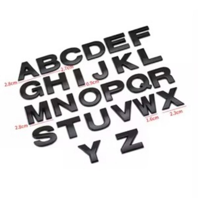 1PC 25mm3D Metal Alphabet Black Badge Letters Numbers Stickers Automobiles Stickers Decoration Car Accessories