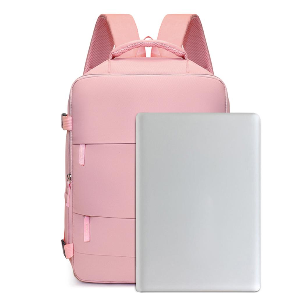 Unisex Oxford Backpack Travel Bag With Shoe Compartment Large Capacity Dual Zippers Padding Ventilated Back Panel For Daily Use