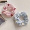 Solid Colour Camellia Flower Hair Ring Female Mori Fresh High Elasticity Scrunchie Sweet Hair Accessories
