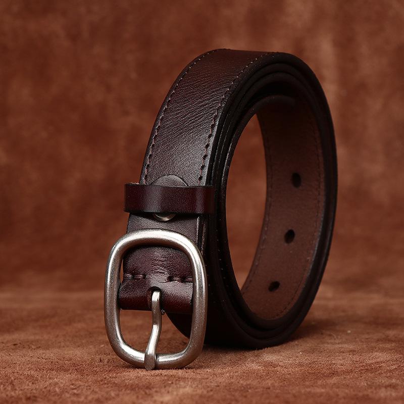 Cowhide Women's Genuine Leather Pure Pin Buckle Belt Trendy Wild Women's Internet Celebrity Jeans Belt Women