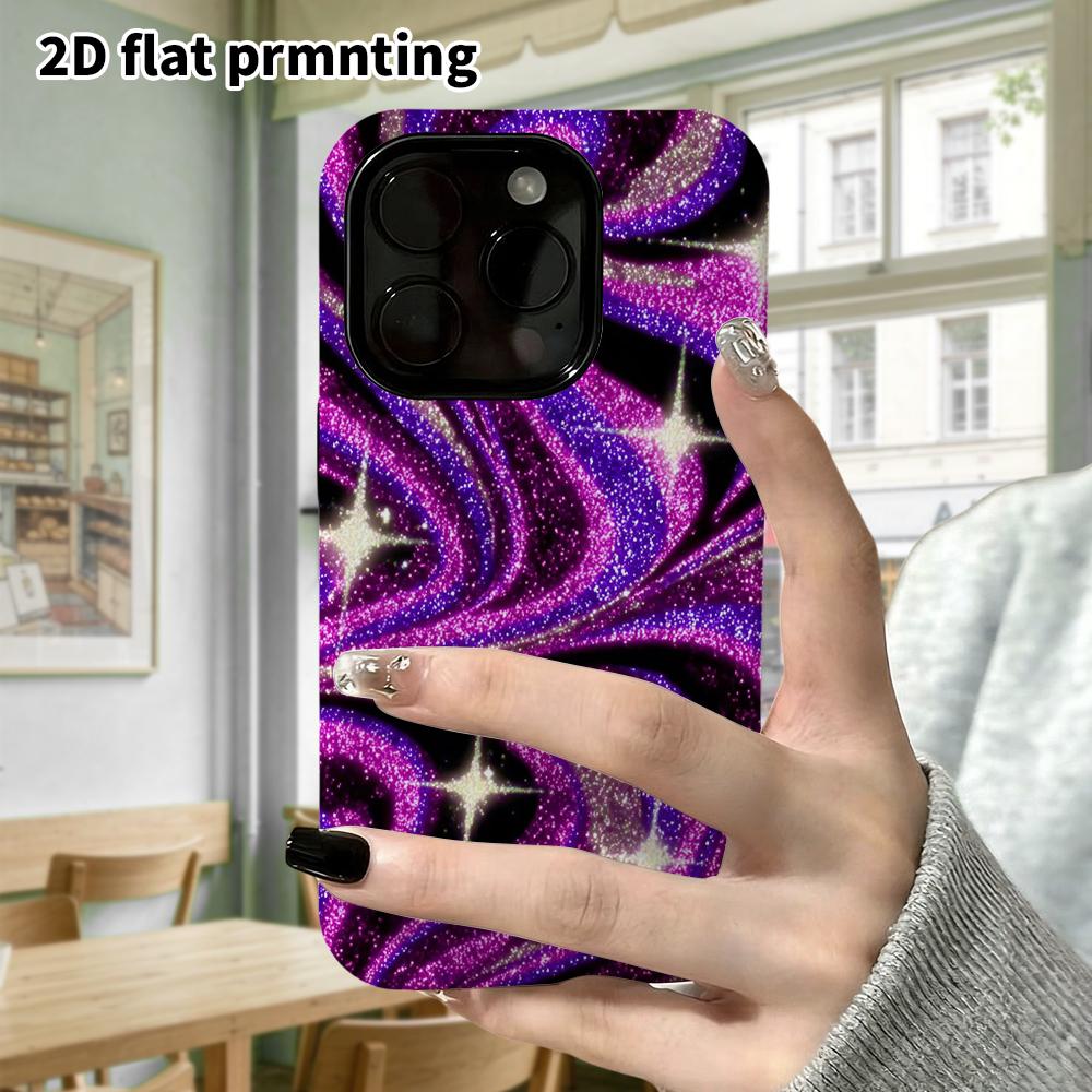 Phone Case: 2D Flat Design Suitable for iPhone 18 17 16 15 14 13 Pro Film Protective Case, Couple Style, Swirl Galaxy, Christmas and Halloween Holiday