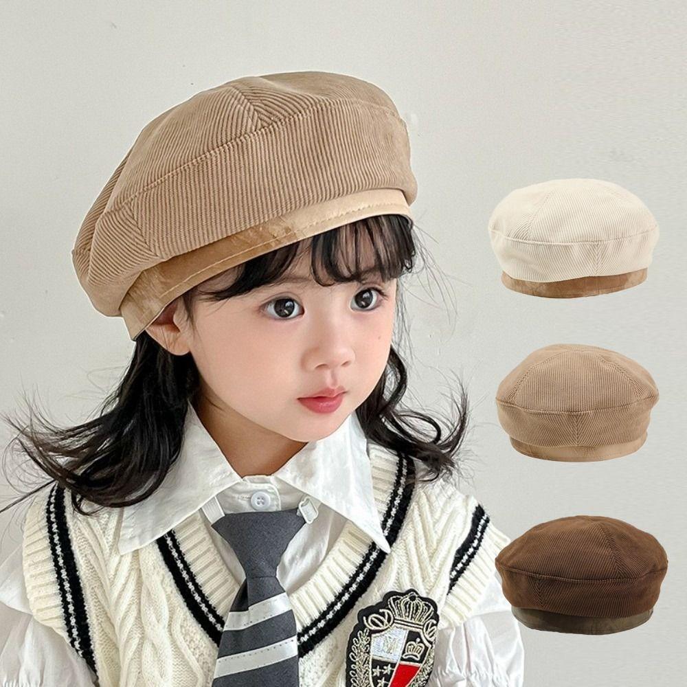 Spring Autumn Beanies Cap Korean Painter Hats Retro Baby Beret Boys Girls
