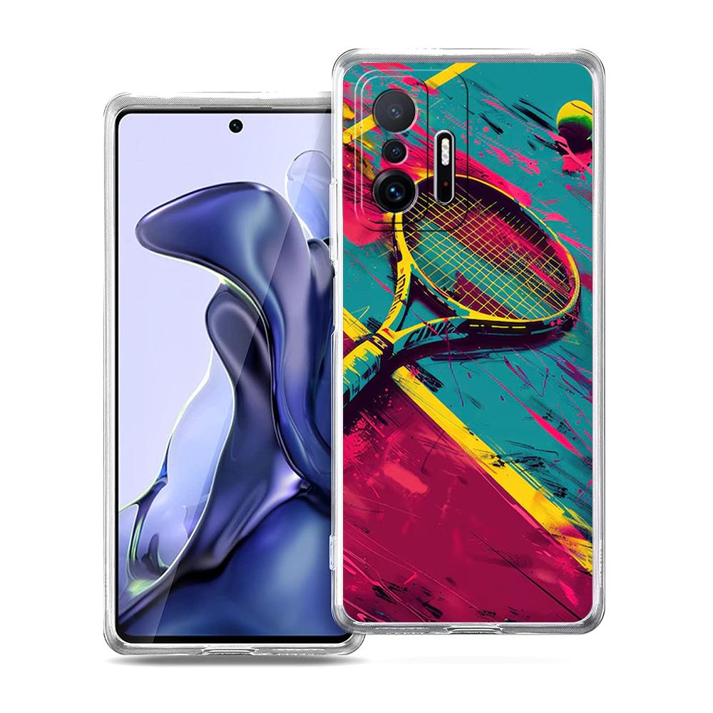 Transparent Phone Case for Xiaomi Mi 14 13 12 11 Ultra 13T 12T 11T Poco X3 NFC F3 F6 Pro Lite 5G Soft TPU Shell Tennis Sport Bag