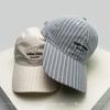 New Men Women Korean Embroidered Letters Striped Baseball Hats Sunshade Personal Versatile Casual Peaked Caps Fashion Travel Ins