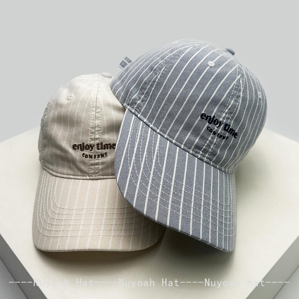 New Men Women Korean Embroidered Letters Striped Baseball Hats Sunshade Personal Versatile Casual Peaked Caps Fashion Travel Ins