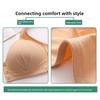 Front-fastening, wire-free, push-up bra for larger busts – makes the bust appear smaller, with side-tucking to prevent sagging