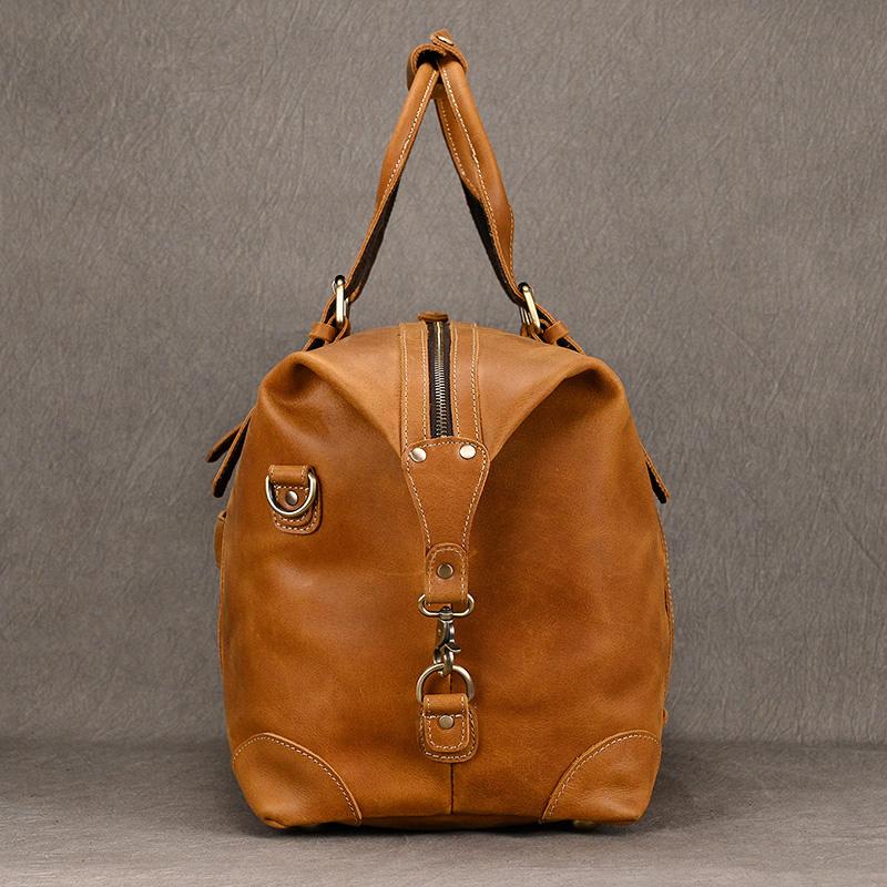 Business Travel Bag Handbag Genuine Leather Male Duffle Bags Airplane Extra Large Luggage Bag On Flights Custom Men Gift Bag