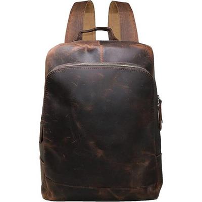 New 16" Brown Buffalo Leather Backpack Vintage Rucksack Water Resistant Casual Daypack College Bookbag Travel Hiking