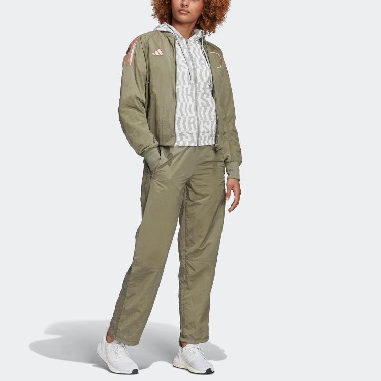 Adidas Dámská bunda s kapucí s celoplošným potiskem svrchní oděv šedá FL4225