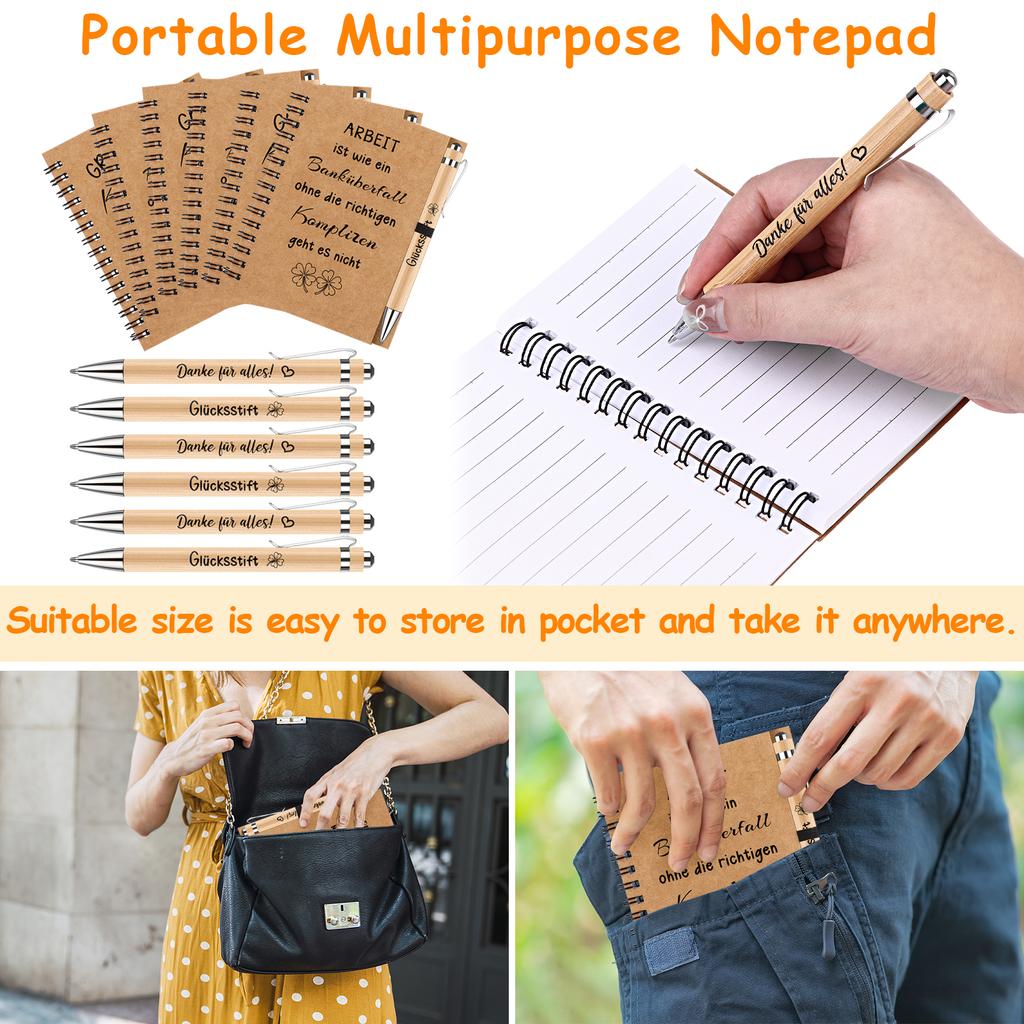 Set Of 6 Thank You Gifts For Colleagues Spiral Bound Motivational Inspirational Notebook With Ballpoint Pen For Colleagues Farewell Gifts Host Gifts
