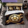Colombia Football Pattern 3 Pieces Bedding Set Soft Microfiber Duvet Cover with Pillow Cases for Bedroom