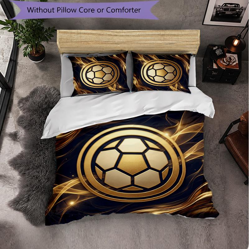 Colombia Football Pattern 3 Pieces Bedding Set Soft Microfiber Duvet Cover with Pillow Cases for Bedroom