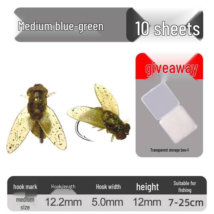 Bionischer Weichfliegenfischhaken: Künstlicher Insektenköder für Bachfischen, Weißfische und Döbel.