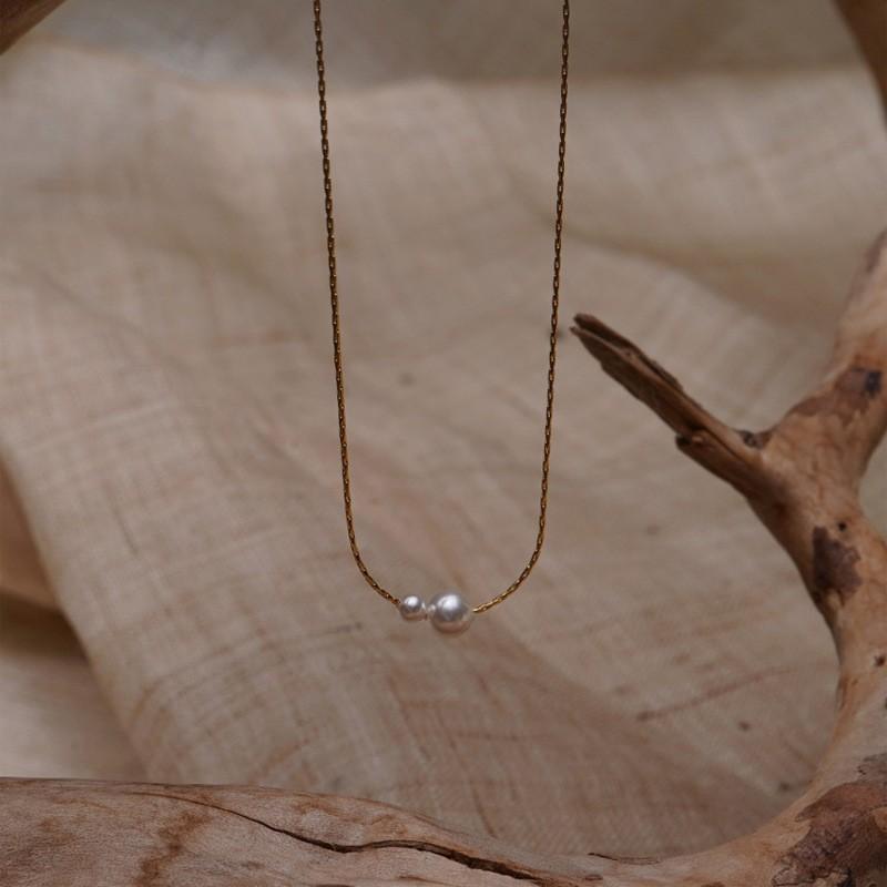 

Natural Baroque Pearl Necklace Petal Pearl Necklace Niche Design Sweater Chain