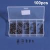 100Pcs/Box Fishing Bearing Rolling Swivel Metal Bearing Swivel Solid Ring Lures Fishing Connector Carp Fishing Tackle