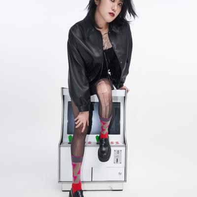 SoxOverWhatever Aesthetic Alternative Red [S/M] Crew