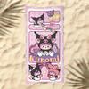 Cute Cartoon Kitten Printed Microfiber Beach Towel Quick Dry Soft Bath Towel For Kids Seaside Swimming