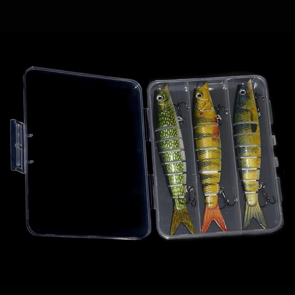 3 Sets Multi-Section Fish Artificial Hard Bait Crank Lure Loach Luya Simulation Bionic Beak Bait Hooks Stainless Steel Boxed