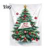 Festive Background Cloth Merry Christmas Tapestry, Wall Hanging Fabric Backdrop, Xmas Tree Winter Holiday Themed Decor Art for Living Room,