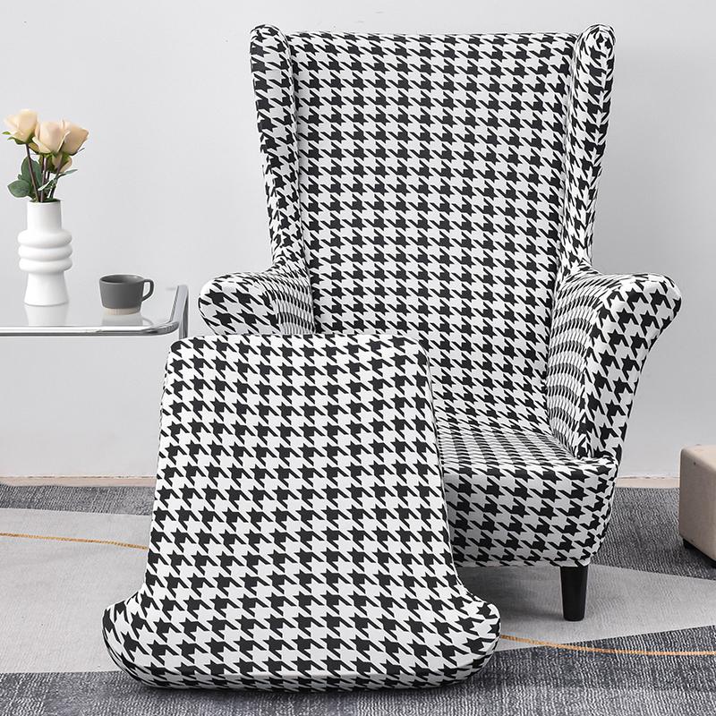 Ohrensessel Dehnbarer Bezug 2 Stück/Set Dehnbares Sofa Dehnbarer Bezug Akzent Esszimmerstuhlbezug Sofabezug Flexibler Boden Für Universal gray