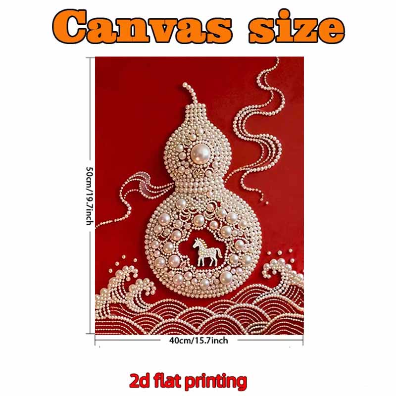 DIY Gourd Pearl Art Painting for Home Wall Decor Pearl Gem Paintings Picture Arts Craft  for Adults/Beginners Gift Idea Home Decor Without Frame