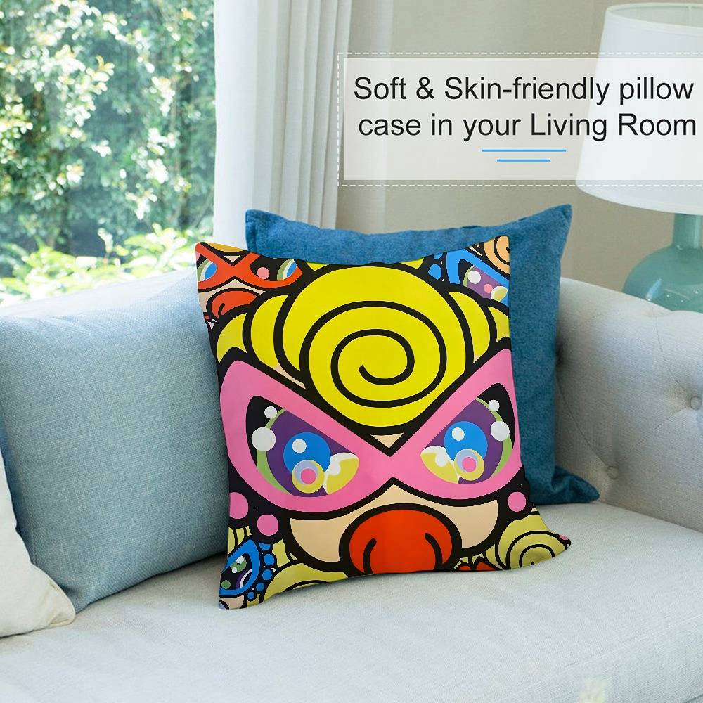 Mode H-Hysteric M-Mini Kissenbezug Kurzer Plüsch Beidseitiger Druck Quadratische Wurfkissenbezüge Sofa Heim Kissen Dekor