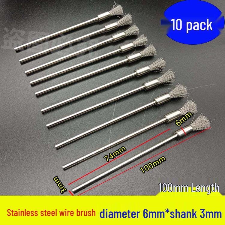 3mm T-Handle Electric Steel Wire Brush for Rust Removal - Copper & Nylon Brush Wheel for Metal Cleaning