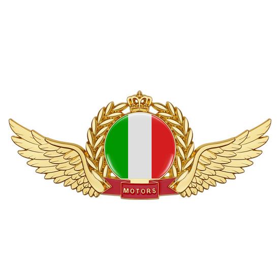 Delikat bil 3D dekorativ vattentät klistermärke Anti-rost Wing Crown National Flag 3D Emblem för bil