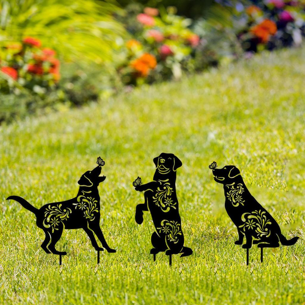 3 Pieces Animal Shape Garden Stakes Cute Lawn Ornaments for Patio Yard