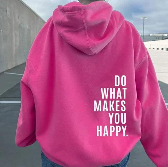 Women's Plus Velvet Hoodie with Kangaroo Pocket – Trendy Loose Fit, Letter Print, Drawstring Hood, 2026 Collection.