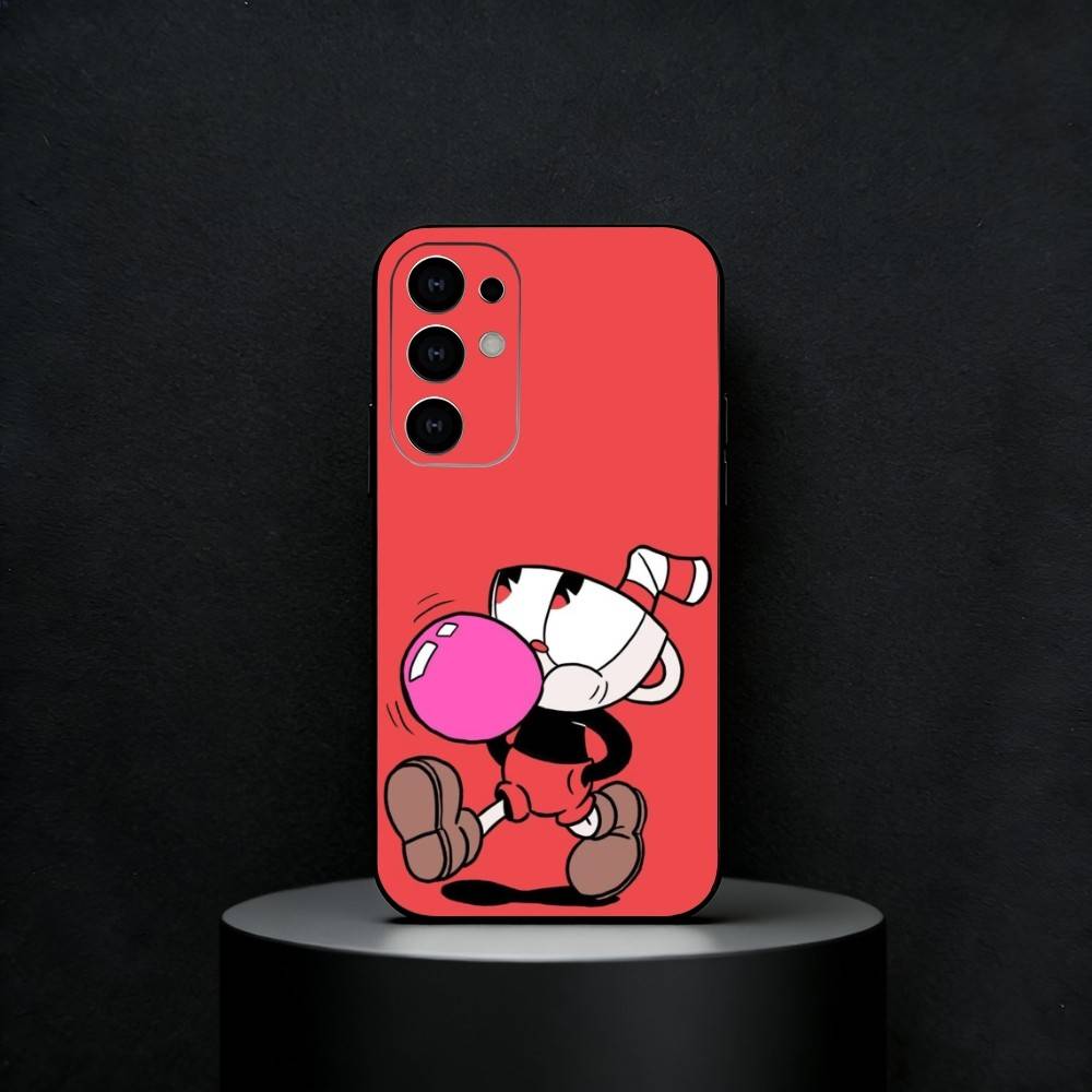 Game C-Cuphead Phone Case For Samsung S25,24,23,22,30,21,10,9,Ultra,Plus,FE 5G Black Soft Case