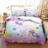 Cartoon Unicorn Duvet Cover Floral Bedding Set Microfiber Flying Horse Comforter Cover Full Queen For Boys Girls Bedroom Decor