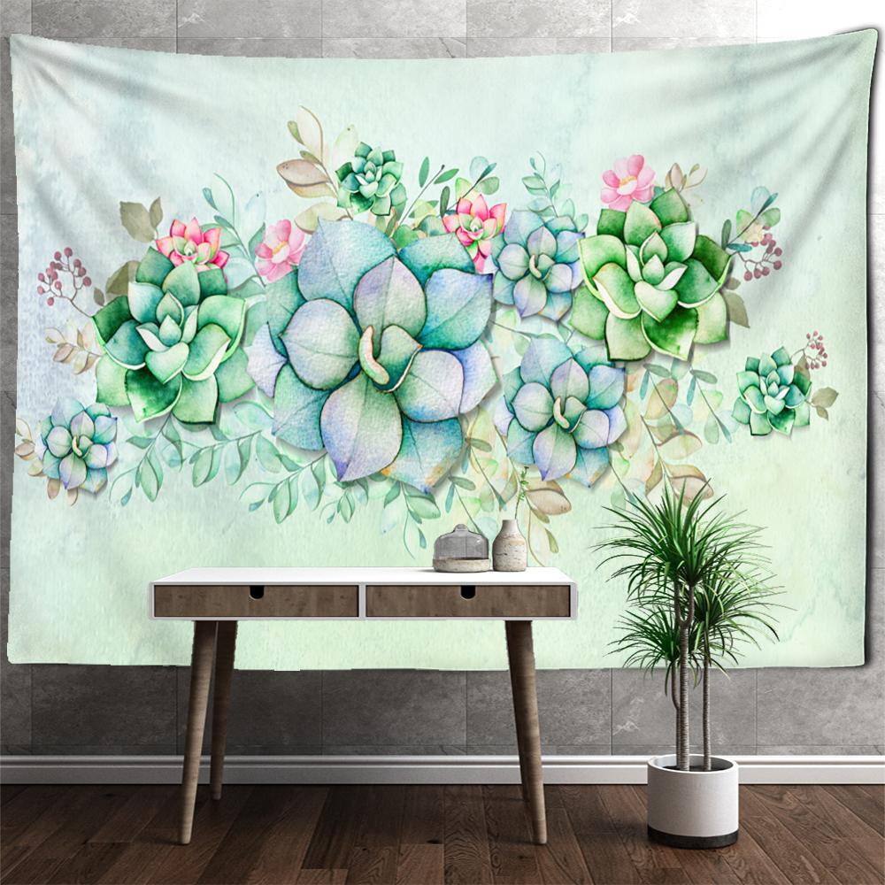 Vintage Green Tropical Plants Tapestry Wall Hanging Psychedelic Witchcraft Mystery Dorm Living Room Home Decor