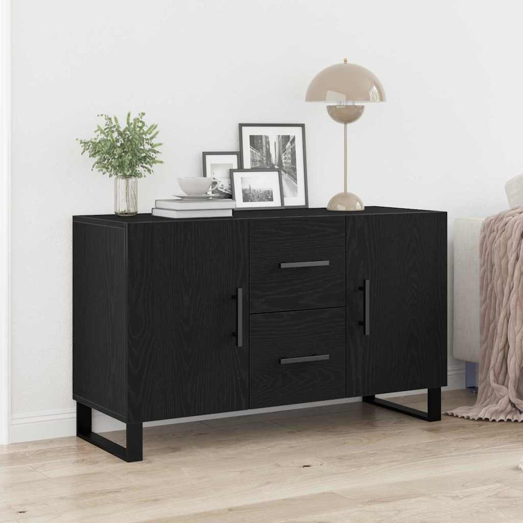 Sideboard in Black Oak Look 100 x 36 x 60 cm Engineered Wood