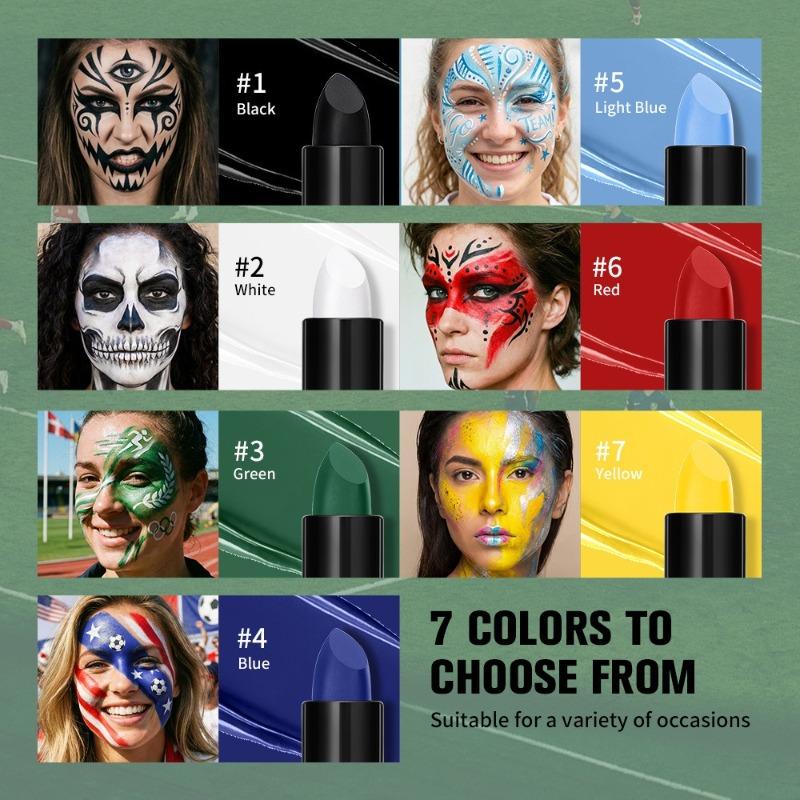 Stick Colore Vivace per Pittura Facciale da Tifoso Sportivo Crayon per Tatuaggi sul Corpo Artistico Portatile Impermeabile Trucco per il Giorno della Partita Multicolore Forniture per Feste
