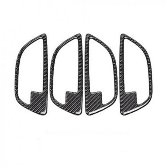 Carbon Fiber Side Door Handle Bowl Cover Trim For BMW 5 Series F10 2011-2016