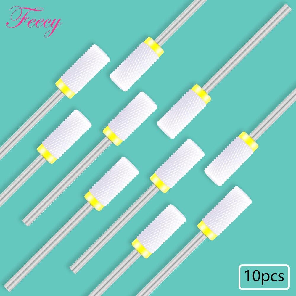 10PCS Milling Cutter For Manicure Set Ceramic Nail Drill Bits Cutters for Removing Gel Varnish Manicure Machine Accessories Mill