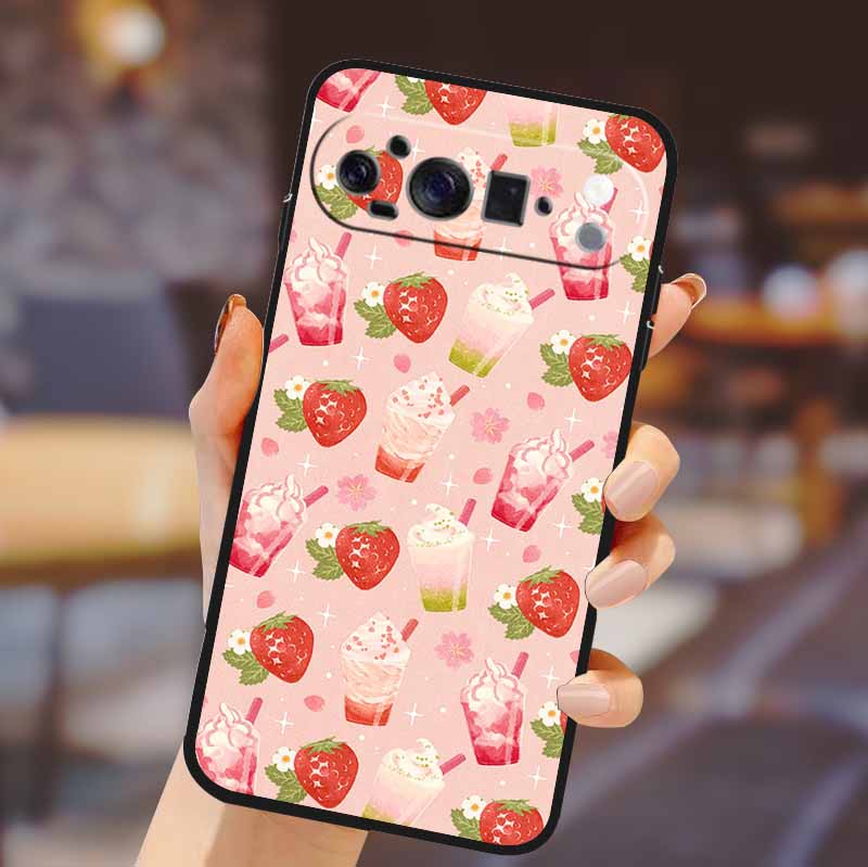 For Google Pixel 10 Pro XL Cover Silicone TPU Phone Case for Pixel10 Pro XL Flowers Gift Para Black Back Soft Protective Capas