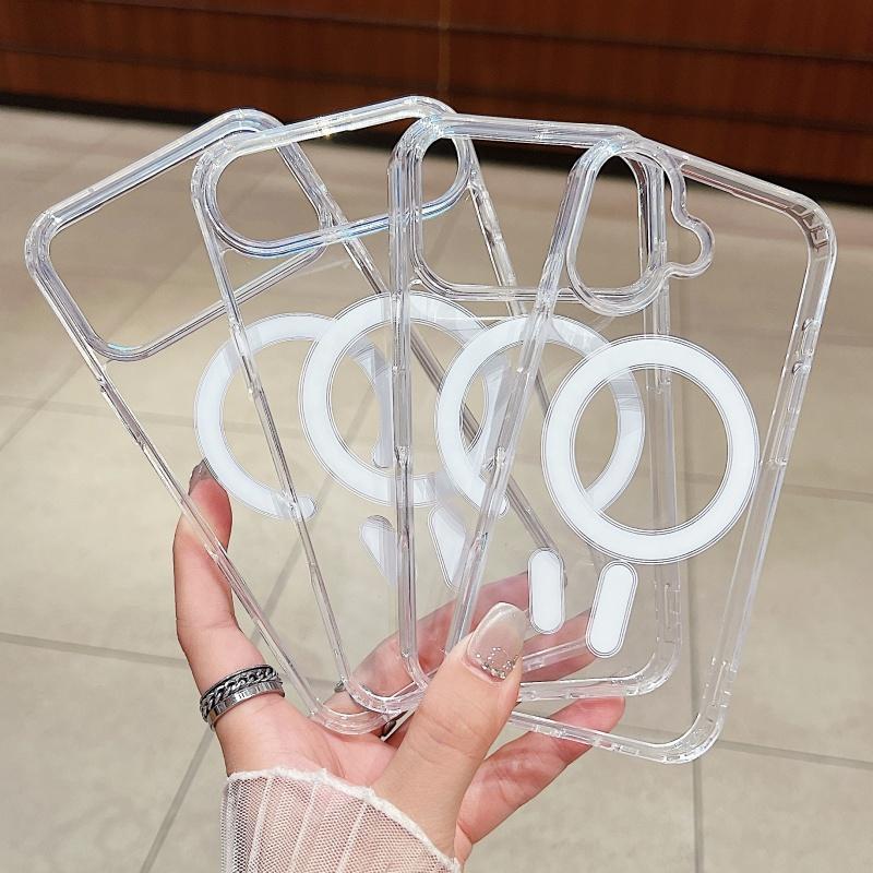 

Clear Acrylic Phone Case For iPhone 17 Air 16 15 14 11 Pro Max Mini 8 7 Plus XS For Magsafe Wireless Charge Cover iPhone 7
