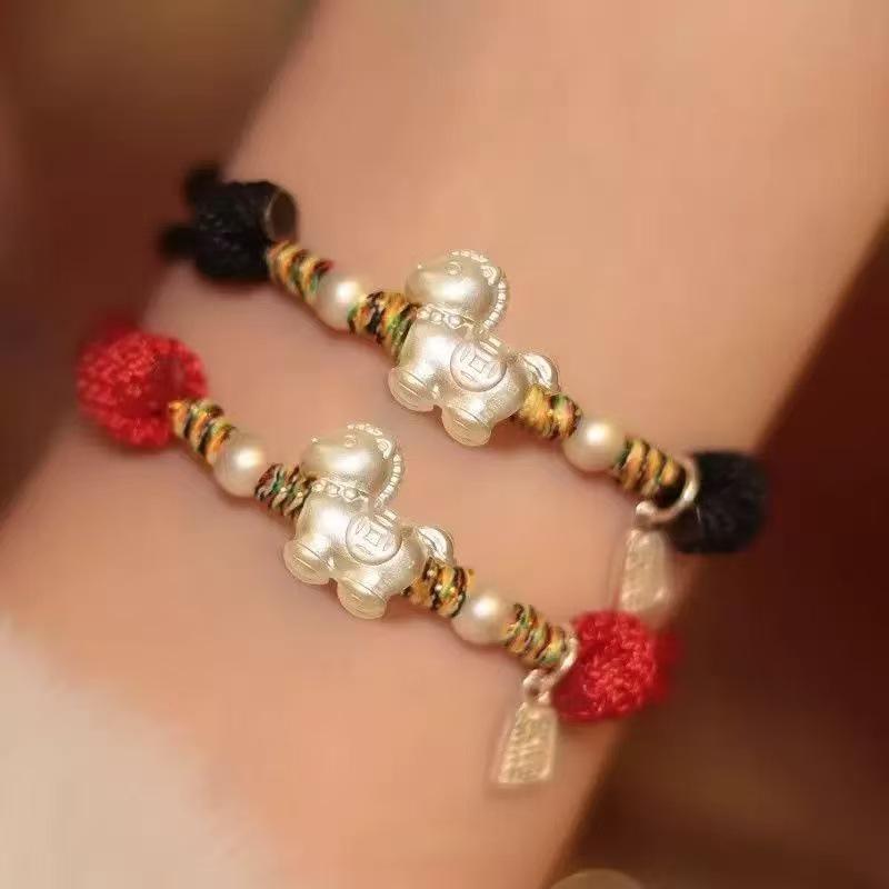 2026 Year of the Horse Red String Bracelet for Women - Woven Rope Gift for Girlfriend