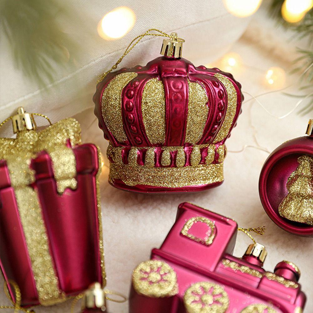 Rosenrote Weihnachtszuckerstangen-Ornamente Kunststoff Weihnachtsbaum Hängeanhänger Hochzeitsfeier